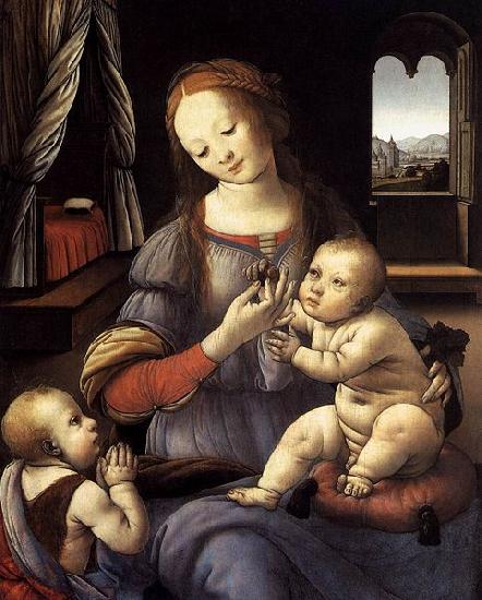 LORENZO DI CREDI Madonna with the Christ Child and St John the Baptist
